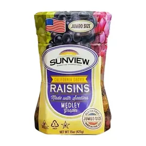Nho Khô Mỹ, California Grown Raisins, Seedless Medley Grapes, Jumbo Size, 15 oz (425g) - SUNVIEW